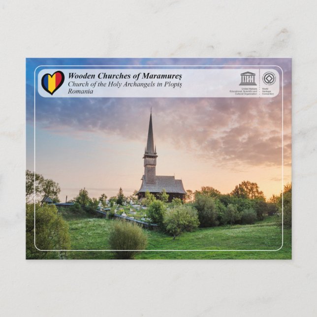 UNESCO WHS - Church of the Holy Archangels Plopis Postcard (Front)