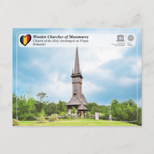 UNESCO WHS - Church of the Holy Archangels Plopis Postcard