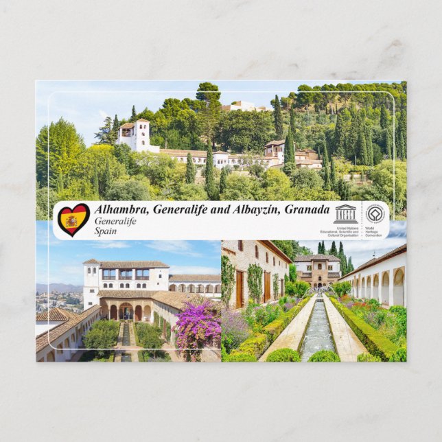 UNESCO WHS - Generalife, Granada Postcard (Front)