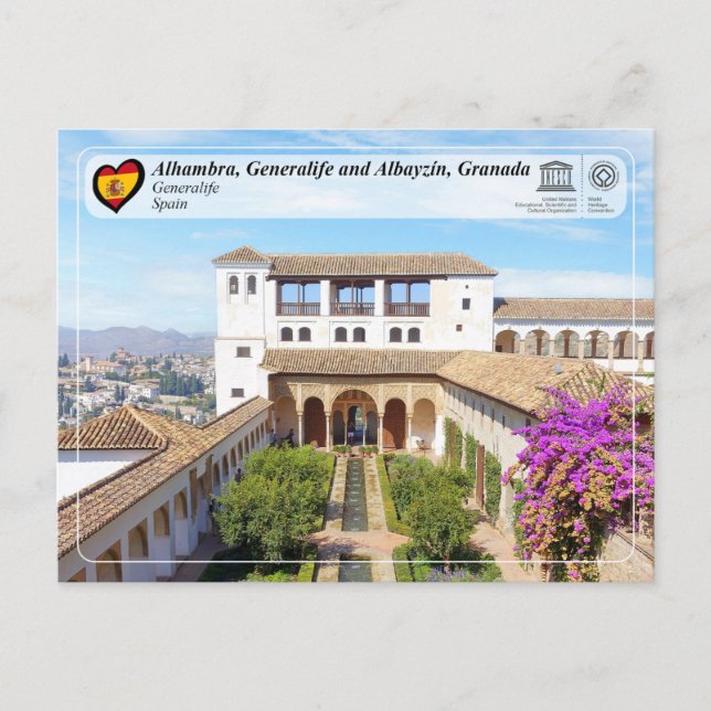 UNESCO WHS - Generalife, Granada Postcard (Front)