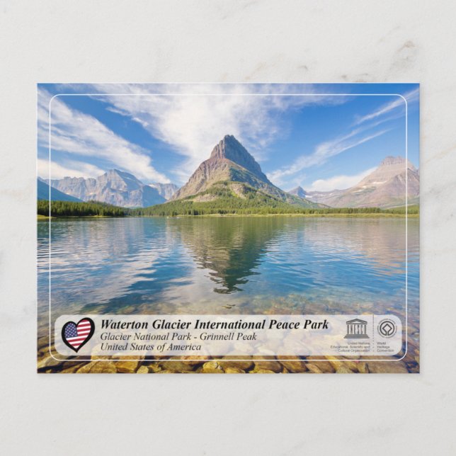 UNESCO  WHS - Glacier NP - Mount Grinnell Postcard (Front)
