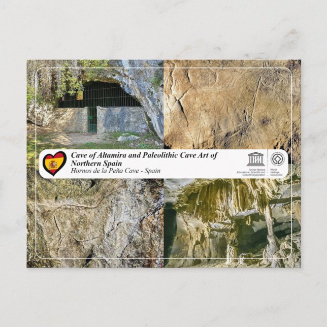 UNESCO WHS - Hornos de la Peña Cave Postcard (Front)