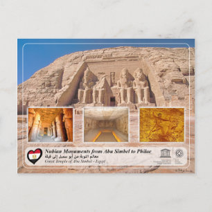 UNESCO WHS - Nubian Monuments - Abu Simbel Postcard