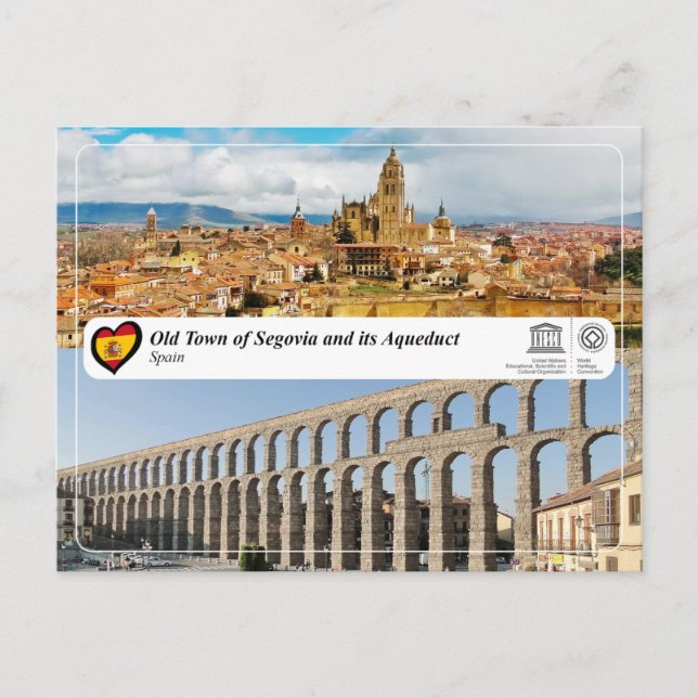 UNESCO WHS - Old Town of Segovia and its Aqueduct Postcard (Front)