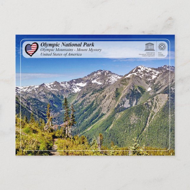 UNESCO WHS - Olympic National Park - Mount Mystery Postcard (Front)