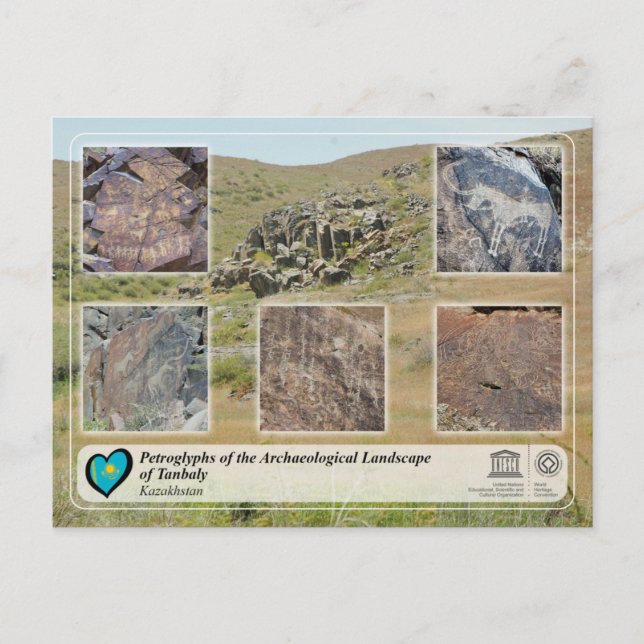 UNESCO WHS - Petroglyphs of Tanbaly Postcard (Front)