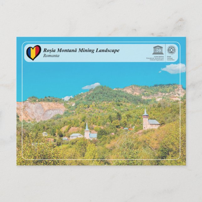UNESCO WHS - Roșia Montană Mining Landscape Postcard (Front)