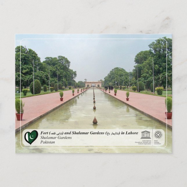 UNESCO WHS - Shalamar Gardens - شالامار باغ Postcard (Front)