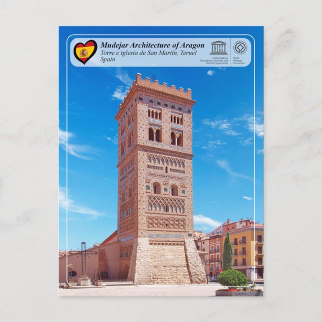 UNESCO WHS - Torre de la iglesia de San Martín Postcard (Front)