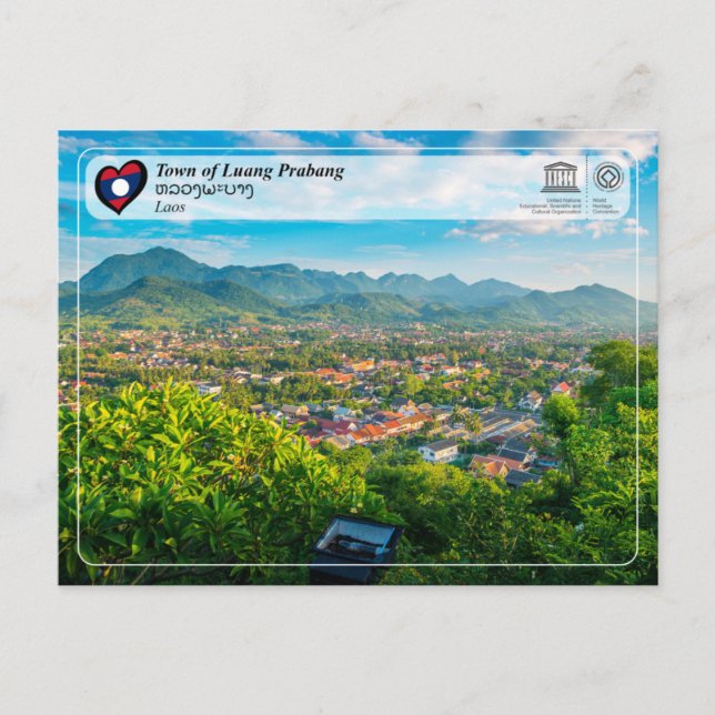 UNESCO WHS - Town of Luang Prabang - ຫລວງພະບາງ  Postcard (Front)