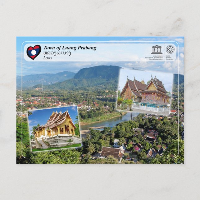 UNESCO WHS - Town of Luang Prabang - ຫລວງພະບາງ Postcard (Front)