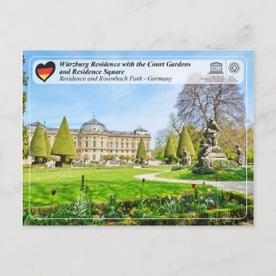 UNESCO - Würzburg Residence with the Court Gardens Postcard