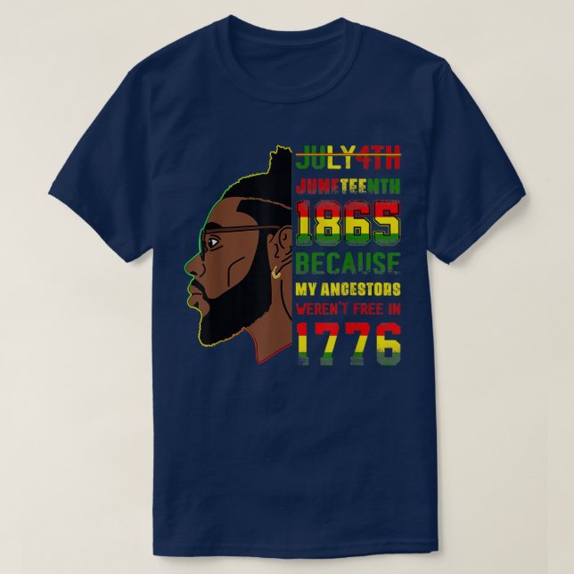 Uneteenth Is My Independence Day Proud Black King  T-Shirt (Design Front)