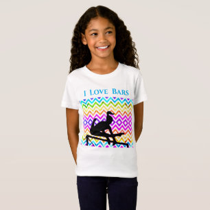 Uneven Bars Gymnastics Girls Cute Chevron T-Shirt