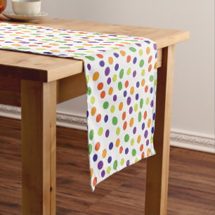 Uneven,colourful, fun , cool polka dots personalis short table runner