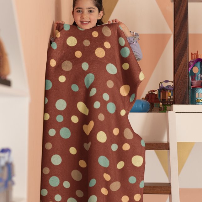 Uneven Scattered Polka Dot Vector Seamless Pattern Fleece Blanket (Creator Uploaded)
