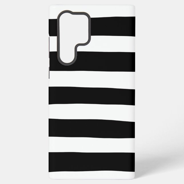 Uneven Stripes - Black and White  Samsung Galaxy S22 Ultra Case (Back)