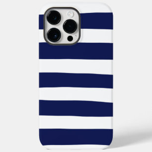 Uneven Stripes - Blue and White Case-Mate iPhone 14 Pro Max Case
