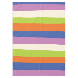 Uneven Stripes - Blue, Orange, Purple, Green, and Tablecloth
