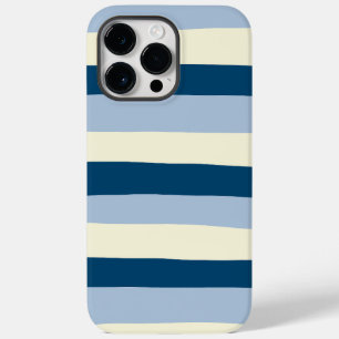 Uneven Stripes - Dark Blue, Light Blue and Cream Case-Mate iPhone 14 Pro Max Case