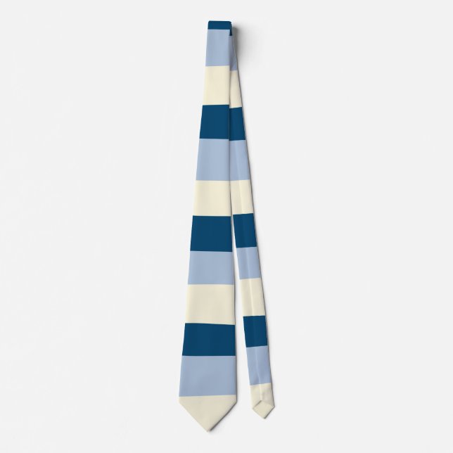 Uneven Stripes - Dark Blue, Light Blue and Cream Tie (Front)