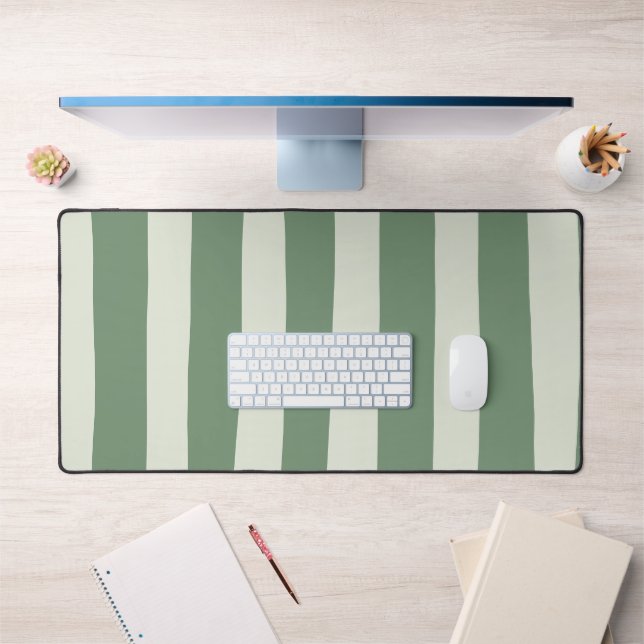 Uneven Stripes - Green Desk Mat (Office 1)