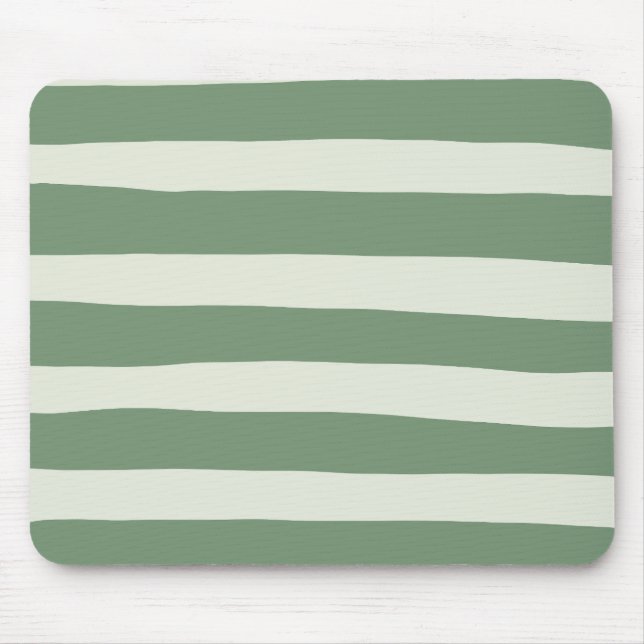 Uneven Stripes - Green Mouse Mat (Front)