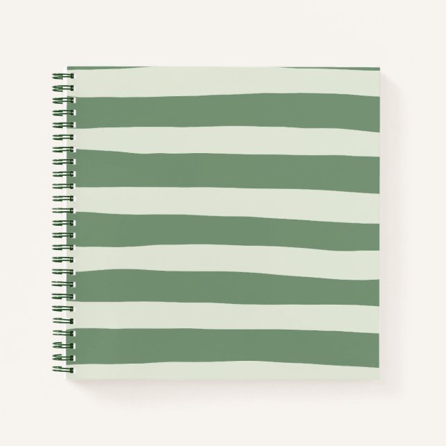 Uneven Stripes - Green Notebook (Front)