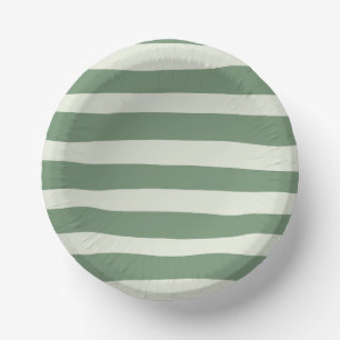 Uneven Stripes - Green Paper Plate