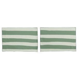 Uneven Stripes - Green Pillowcase
