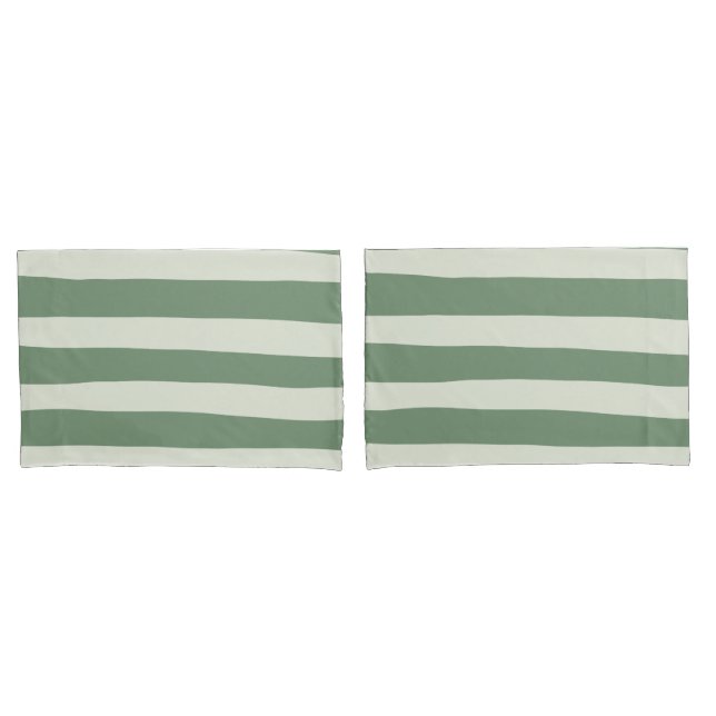 Uneven Stripes - Green Pillowcase (Front-Set)