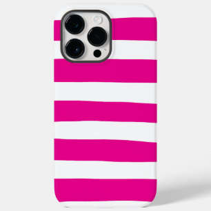 Uneven Stripes in Magenta and White  Case-Mate iPhone 14 Pro Max Case