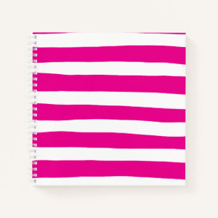 Uneven Stripes in Magenta and White  Notebook
