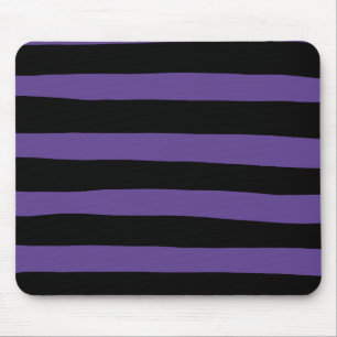 Uneven Stripes in Purple and Black Mouse Mat