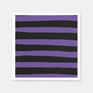 Uneven Stripes in Purple and Black Napkin