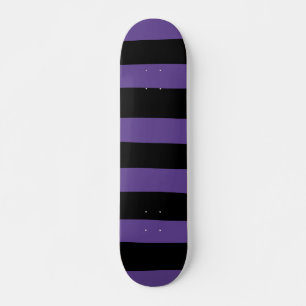 Uneven Stripes in Purple and Black Skateboard