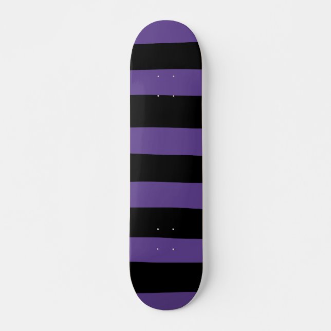 Uneven Stripes in Purple and Black Skateboard (Front)