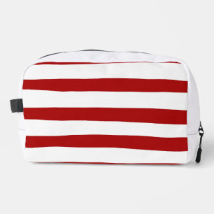 Uneven Stripes in Red and White Dopp Kit