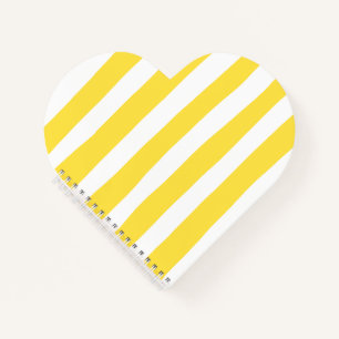 Uneven Stripes - Lemon Yellow and White Notebook