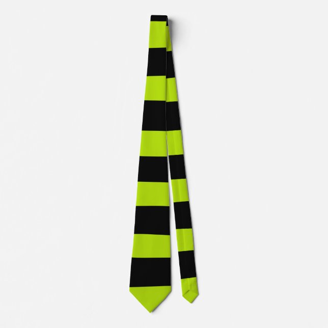 Uneven Stripes - Lime Green and Black Tie (Front)