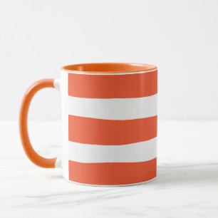 Uneven Stripes - Orange and White Mug