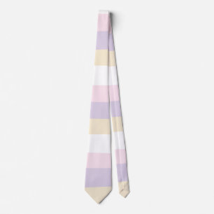 Uneven Stripes - Pastel Pink, Yellow and Purple Tie