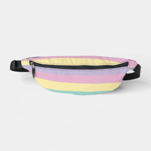 Uneven Stripes-Pastel Pink, Yellow, Purple & Green Bum Bags