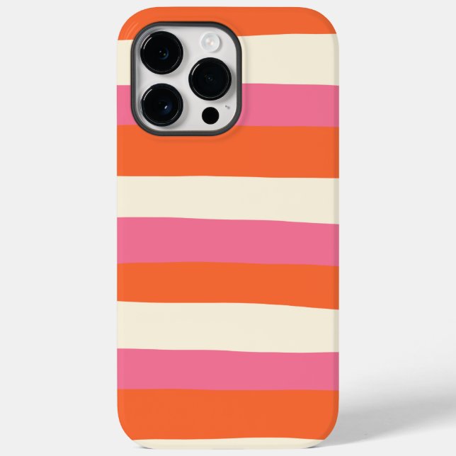 Uneven Stripes - Pink, Orange and Cream Case-Mate iPhone Case (Back)