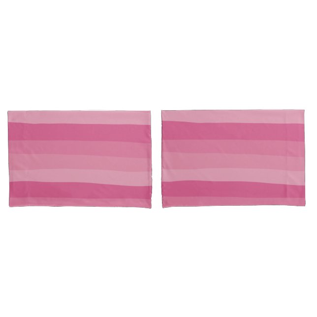 Uneven Stripes - Pink Pillowcase (Front-Set)