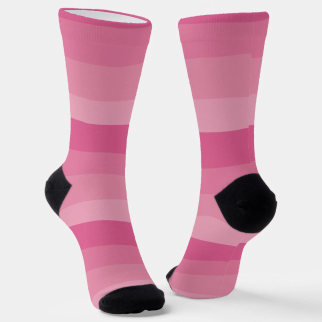Uneven Stripes - Pink Socks (Angled)