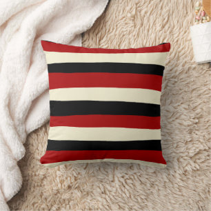 Uneven Stripes - Red and Cream Cushion
