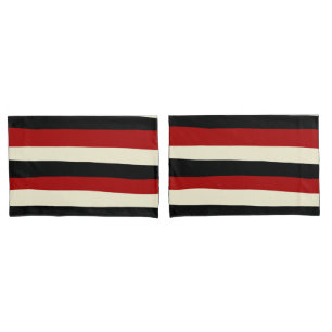 Uneven Stripes - Red and Cream Pillowcase