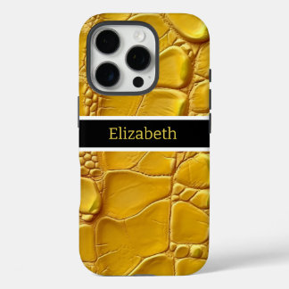 Unexpected beauty of a vibrant yellow snakeskin iPhone 16 pro case