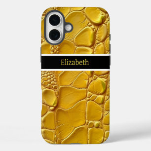 Unexpected beauty of a vibrant yellow snakeskin iPhone 16 plus case